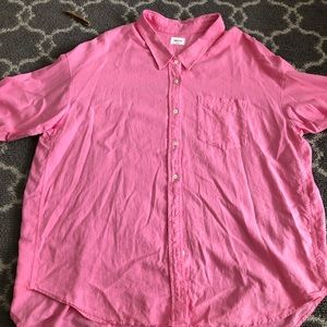 Aritzia Soft Bubble Gum Pink colour, Linen/Lenzino Oversized Shirt